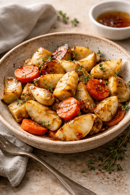 Fırınlanmış Yer Elmalı Ilık Kış Salatası